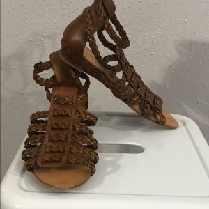 Zara Basic Brown Strap Sandals Size 9/EU 39